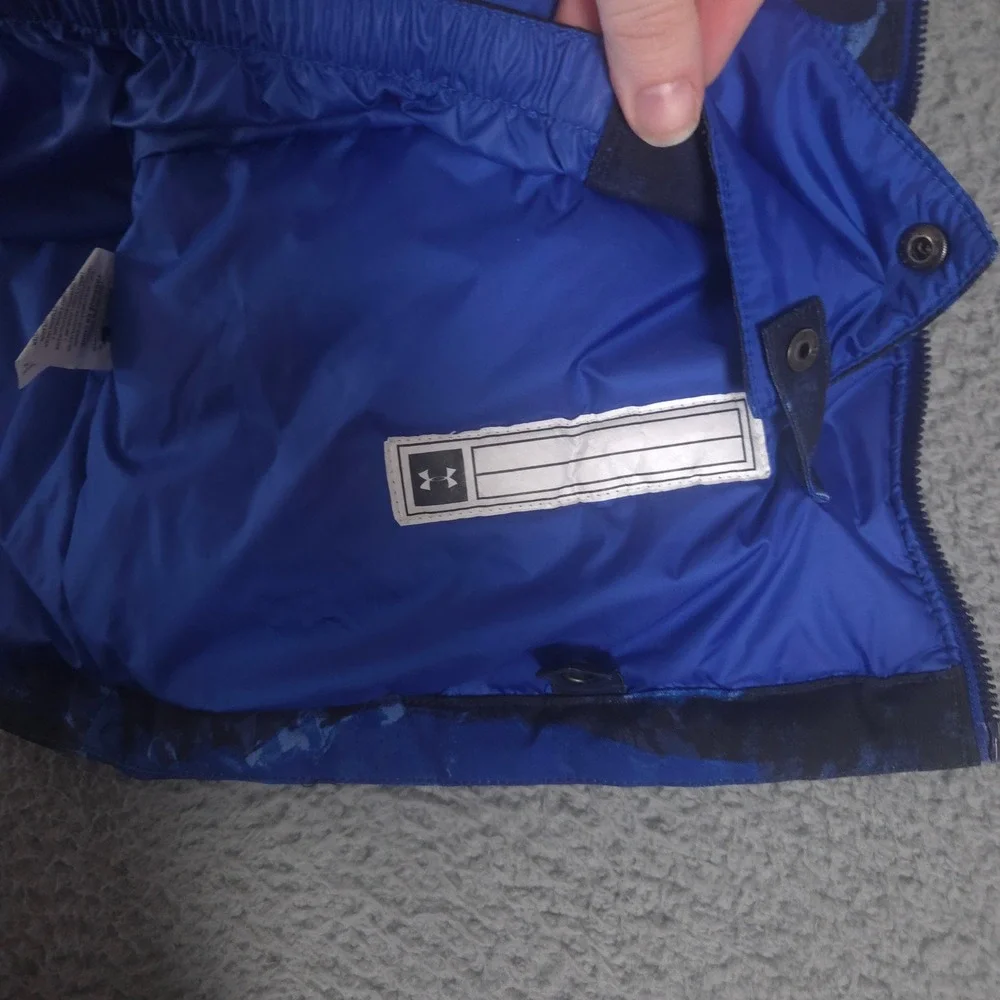 Under Armour Jacket Boys YXL Blue Steeze Eaze Storm Proof Camo Insulated Hooded